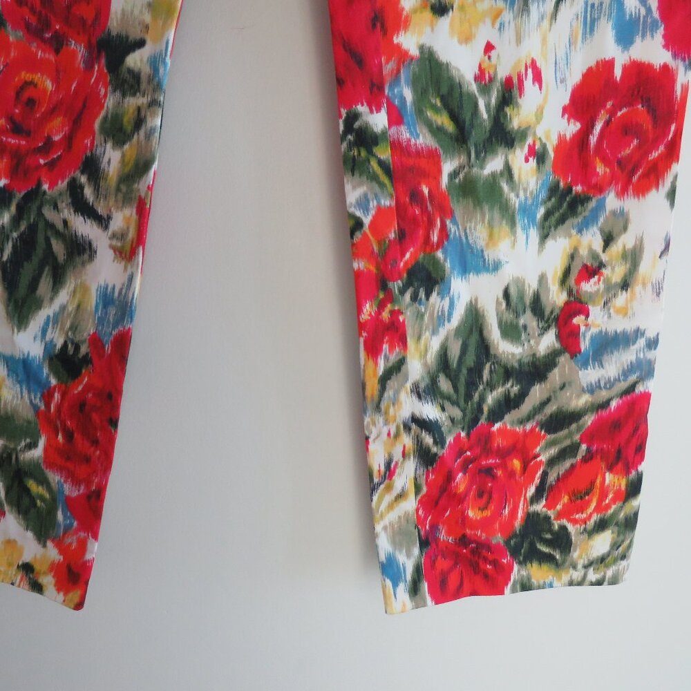 L.K. BENNETT TR Issie Bright Floral Cottagecore Capri Cropped Pants - Size US 4 - Picture 5 of 13
